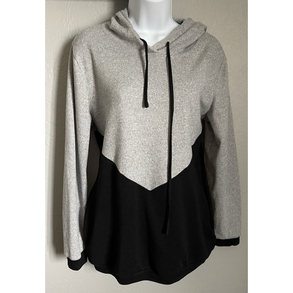 TECREW Pullover Hooded Sweater Long Sleeve Black & Gray Womens Size‎ XL